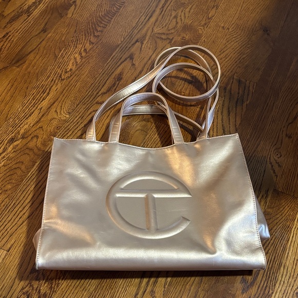 Telfar Handbags - Telfar Metallic Gold Tote Bag